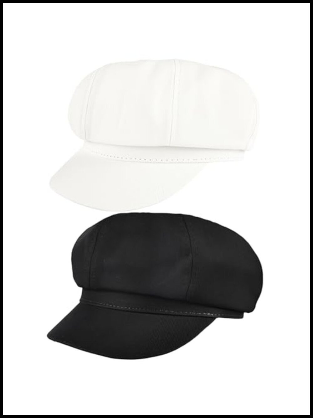 2 Pack Cotton Newsboy Cap Adjustable Cabbie Hat Breathable Lightweight